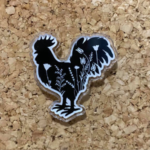 Spring Rooster Acrylic Pin