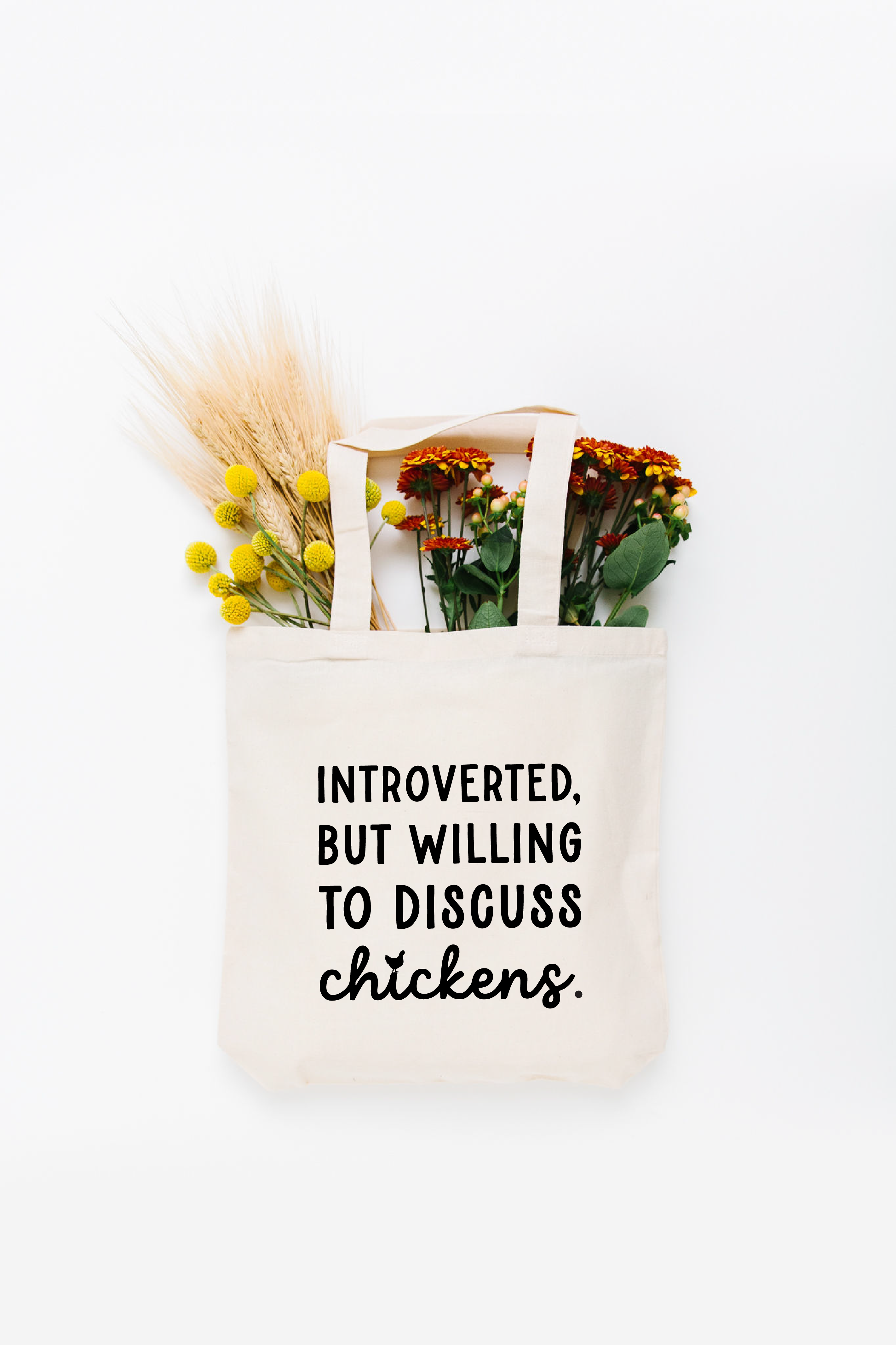 Introverted But Willing to Discuss Chickens Tote Bag - Small
